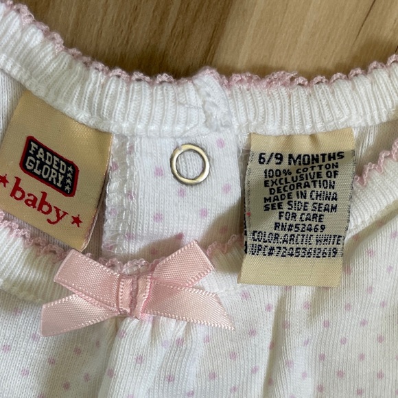 Faded Glory Cute Pink Poladot Body Suit JCP Jumper with Heart Appliqué 6… - Picture 2 of 6
